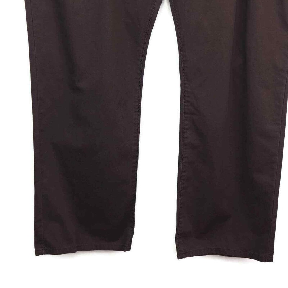 Cotton Casual Pants Brown Chinos Straight Leg Everyday Comfort 42x30 - Picture 9 of 13